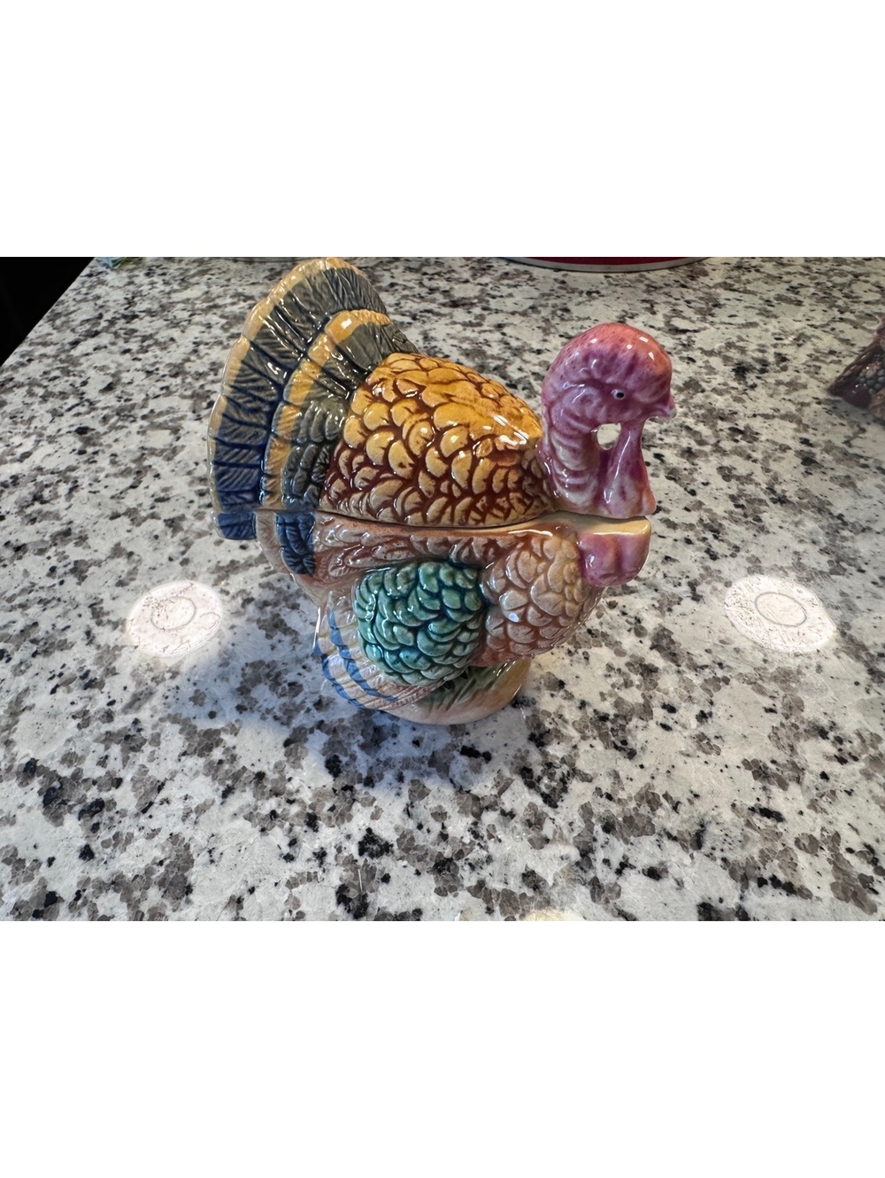 Vintage Japan Ceramic Turkey Covered Candy Dish Trinket Box Lund’s Lites Fall